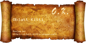 Oblatt Kitti névjegykártya
